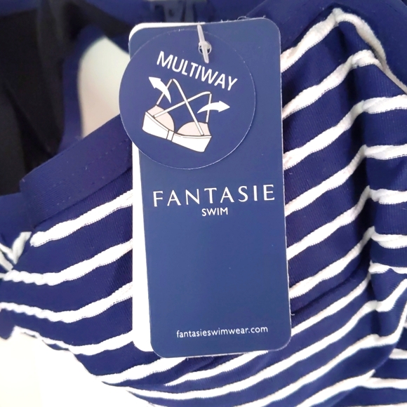 Fantasie San Remo Underwire, Padded Bikini Top. Navy/White. Multiple size - Picture 3 of 7
